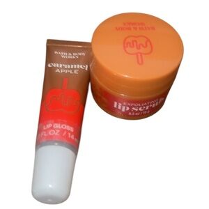 Bath & Body Works Caramel Apple Lip Gloss and scrub